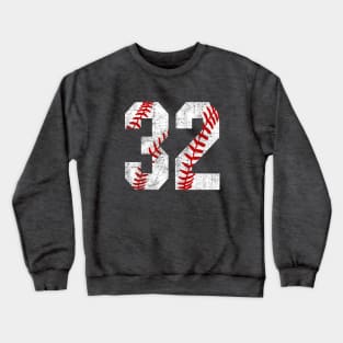 Vintage #32 Baseball Laces Baseball Mom Jersey Love Baseball Crewneck Sweatshirt